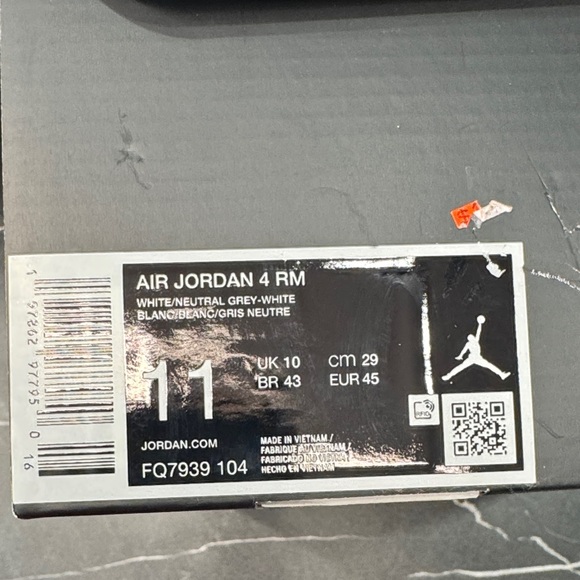 Nike Air Jordan 4 RM White Gray Blue Mens Size 11 Brand New Sneaker Classic Heat - Picture 12 of 12